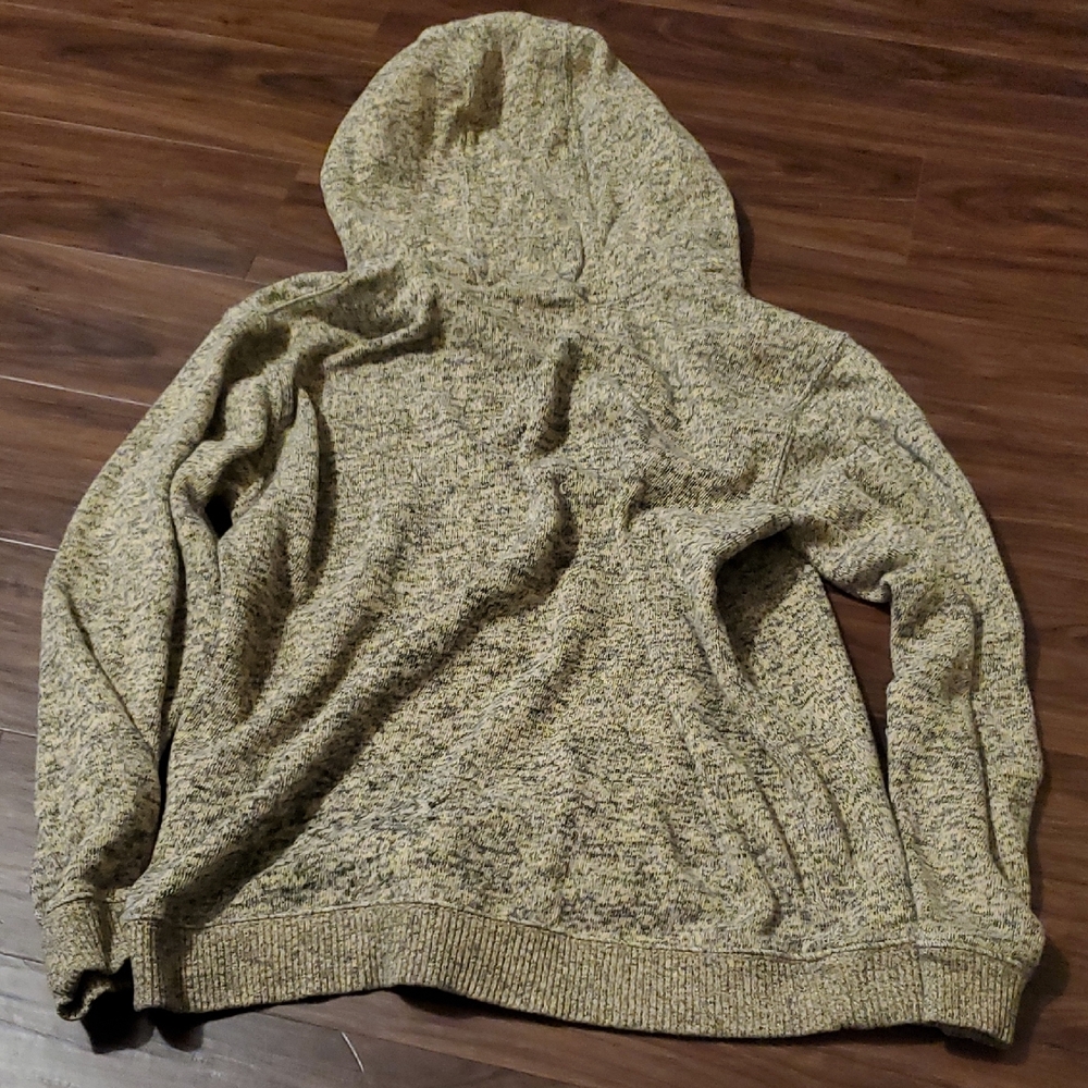 Vans Off The Wall Men's Olive Heather Half-Zip Hoodie Sweater - Picture 10 of 11